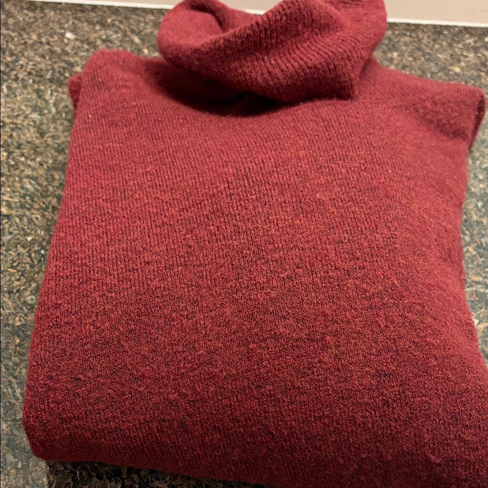 Massimo Dutti Burgundy Turtleneck Sweater